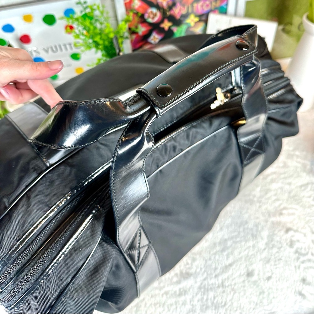 Gucci Black Travel Duffel Bag with Leather Trim - Picture 6 of 16
